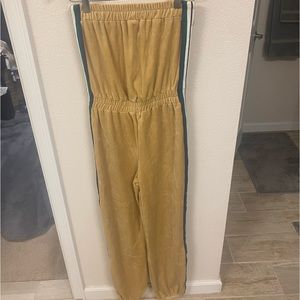 Women’s Velour Track Jumpsuit, Size Small